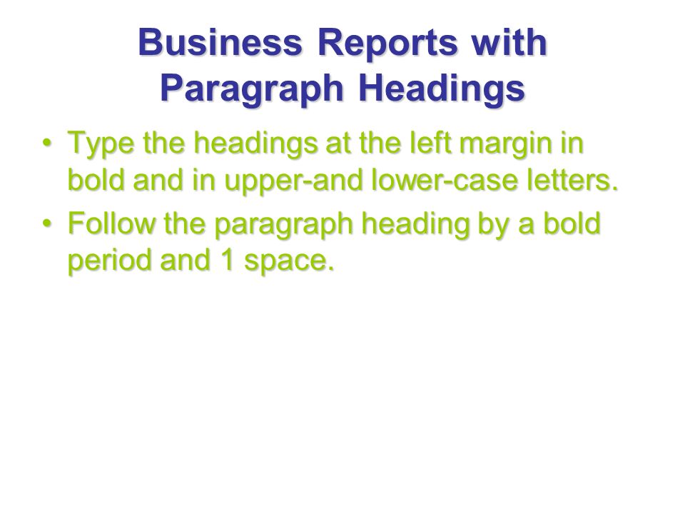 Recommended Headings for Business Reports and What Report Readers Want to Know